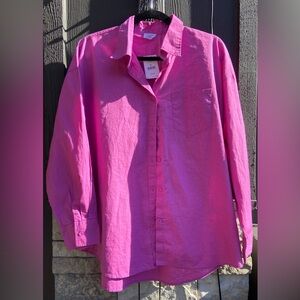 Cotton On Magenta Button-Up “Dad Shirt”